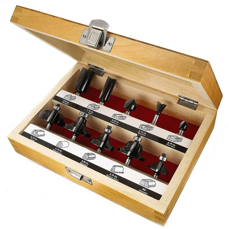 T.C.T. Router Bit Set A 10PCS (6.35MM Shank)