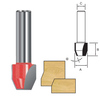 TCT Bevel & Flush Trim Cutter Router Bit, Double Cutter, Right Rotation