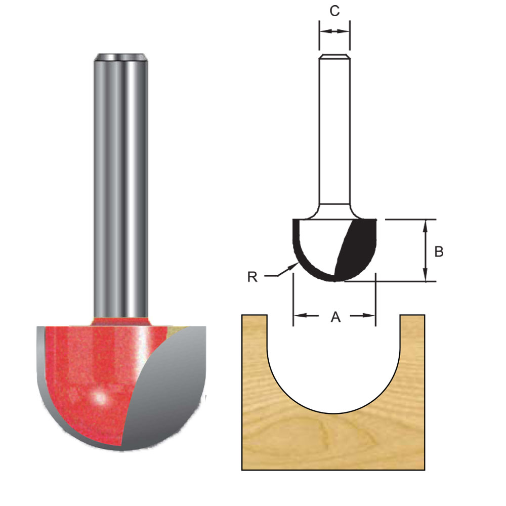 TCT Core Box Cutter Router Bit, Double Cutter, Right Rotation