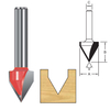 TCT V-Groove 60degrees and Engraving Cutter Router Bit, Double Cutter, Right Rotation