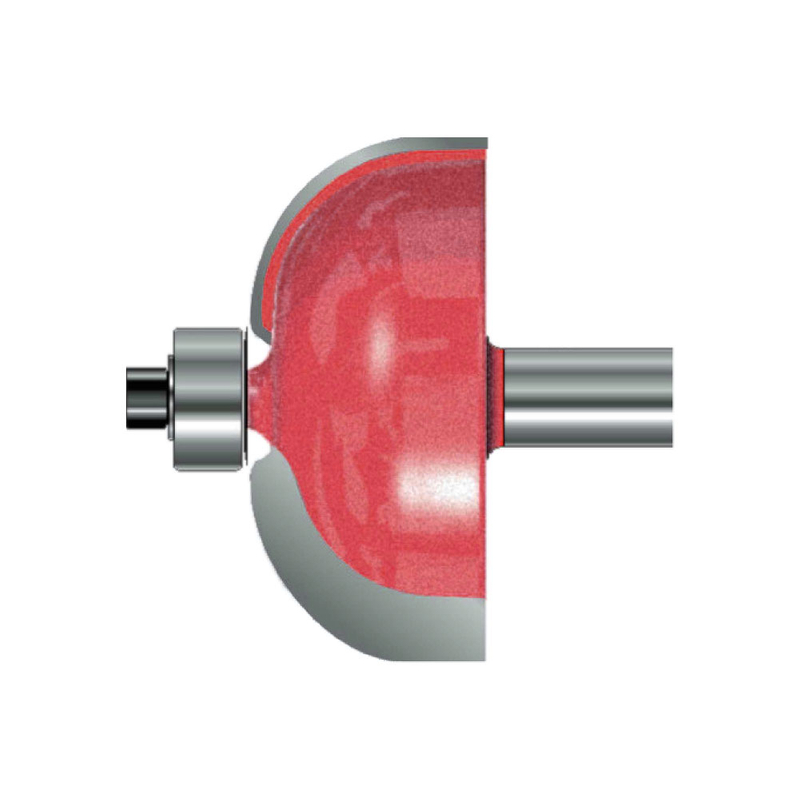 TCT Cove Cutter Router Bit with Ball Bearing, Double Cutter, Right Rotation