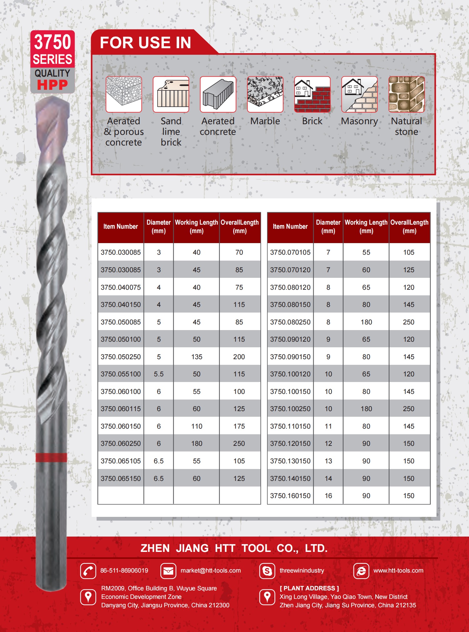 Natural Stone Drill Bit (Granite&Marble) Zhen Jiang HTT Tool Co., Ltd.