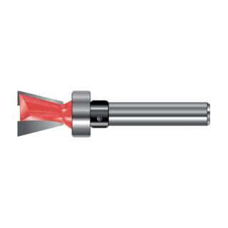TCT Dovetail Cutter Router Bit with Ball Bearing, Double Cutter, Right Rotation
