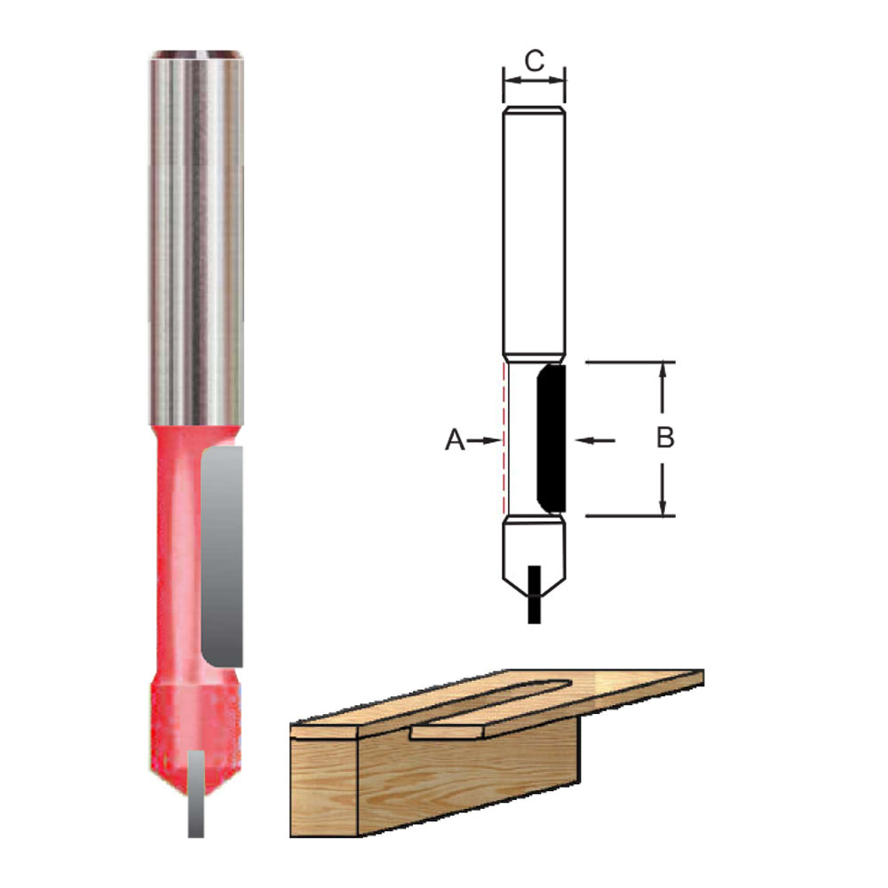TCT Pierce & Trim Cutter Router Bit with Guide&End Cut, Single Cutter, Right Rotation