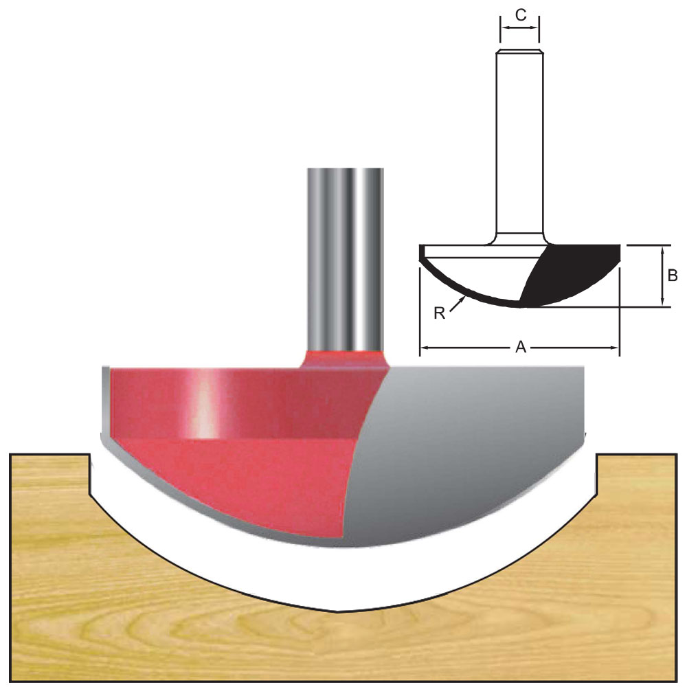TCT Horizontal Crown Molding Router Bit, Double Cutter, Right Rotation