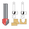 TCT Bevel & Flush Trim Cutter Router Bit, Double Cutter, Right Rotation