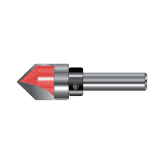 TCT Bearing Guided V-Groove Router Bit, Double Cutter, Right Rotation