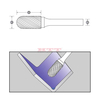 Cylinder Carbide Rotary Bur, Cylinder w/Radius End