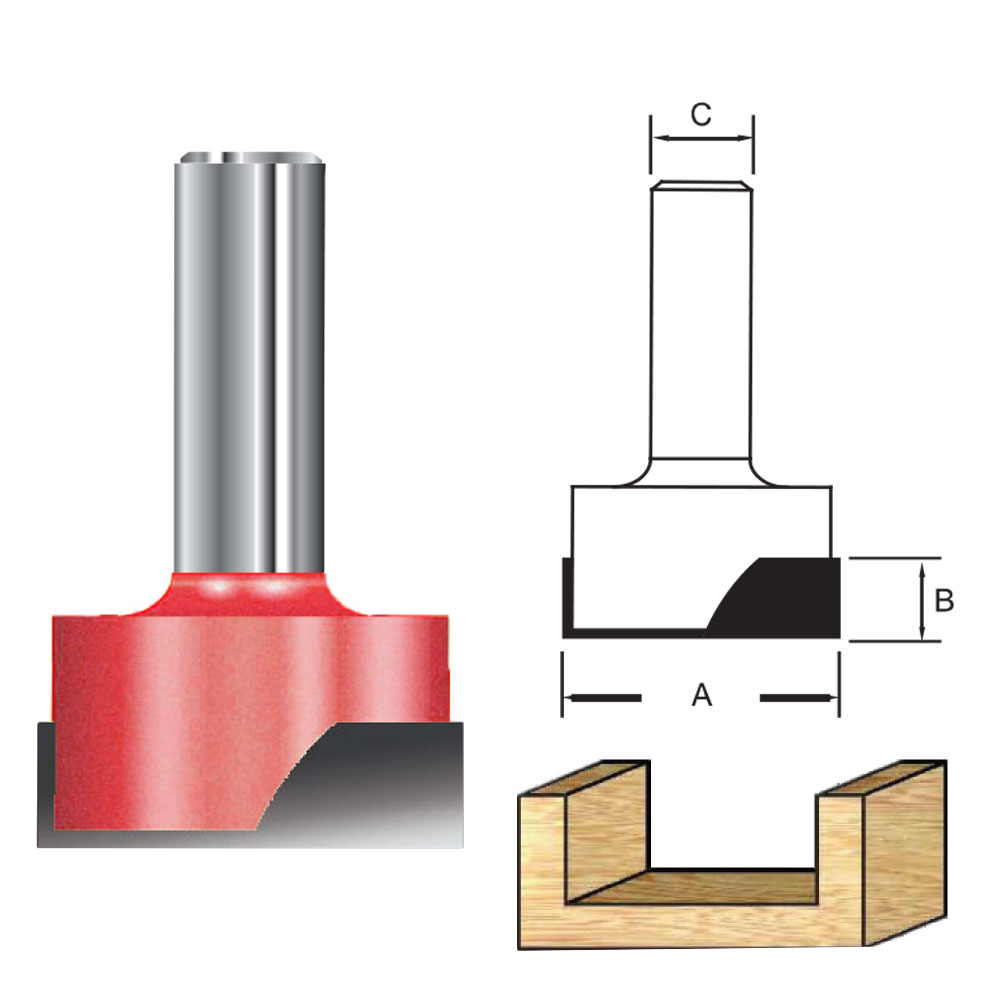 TCT Bottom Cleaning Router Bit, Double Cutter, Right Rotation