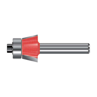 TCT Bevel Trim Cutter Router Bit with Ball Bearing, Double Cutter, Right Rotation