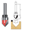 TCT Bearing Guided V-Groove Router Bit, Double Cutter, Right Rotation