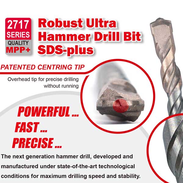 New Patented Hammer Drill Bit SDS-plus Robust Ultra w/PGM