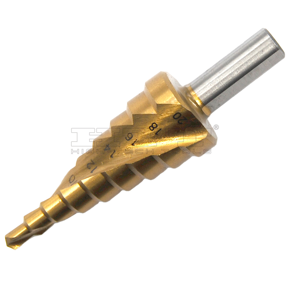 HSS Step Drill Spiral Flute Tin-coated