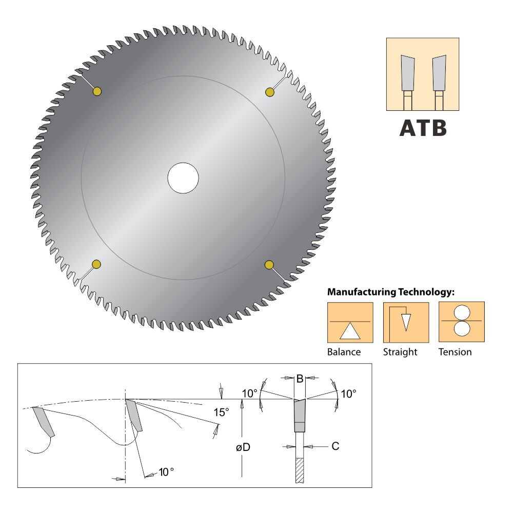 Tct Cut Off Saw Blade Atb Alternate Top Bevel Buy Tct Saw Blade Wood Saw Blade Melamine 