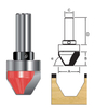 TCT 60degrees Lettering Router Bit, Double Cutter, Right Rotation