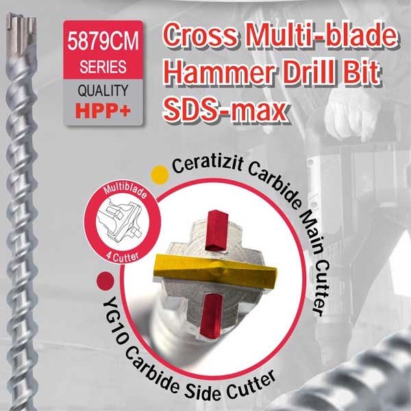 Cross Multi-blade Hammer Drill Bit SDS-max