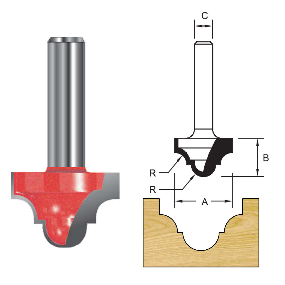 TCT Classic Plunge Cutter Router Bit, Double Cutter, Right Rotation