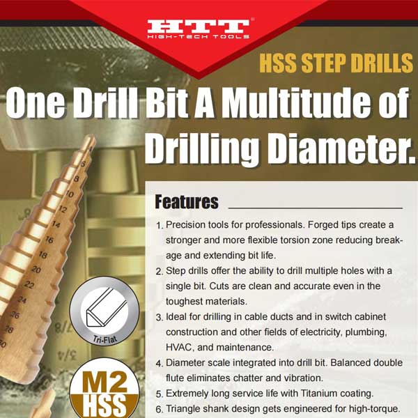 Premium HSS Step Drill Bit